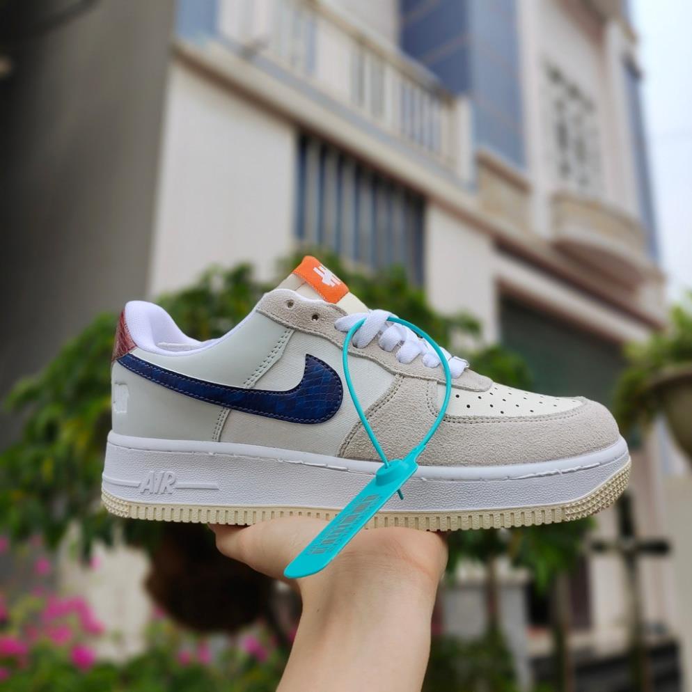 ✅shinnava✅Giày Air Force 1  On It Dunk vs. AF1, Giày Thể Thao Xám Vệt Xanh Da Lộn new 2022 Full Box tặng dây