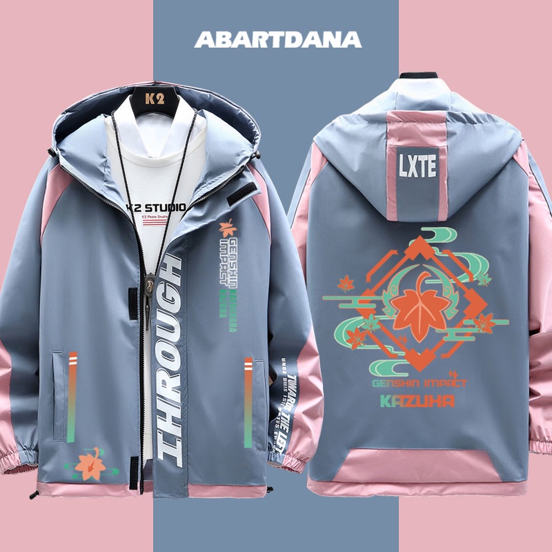 Áo khoác in hình lá phong phong cách game Kazuha Genshin 2 chiều thời trang xuân thu đẹp mắt unisex