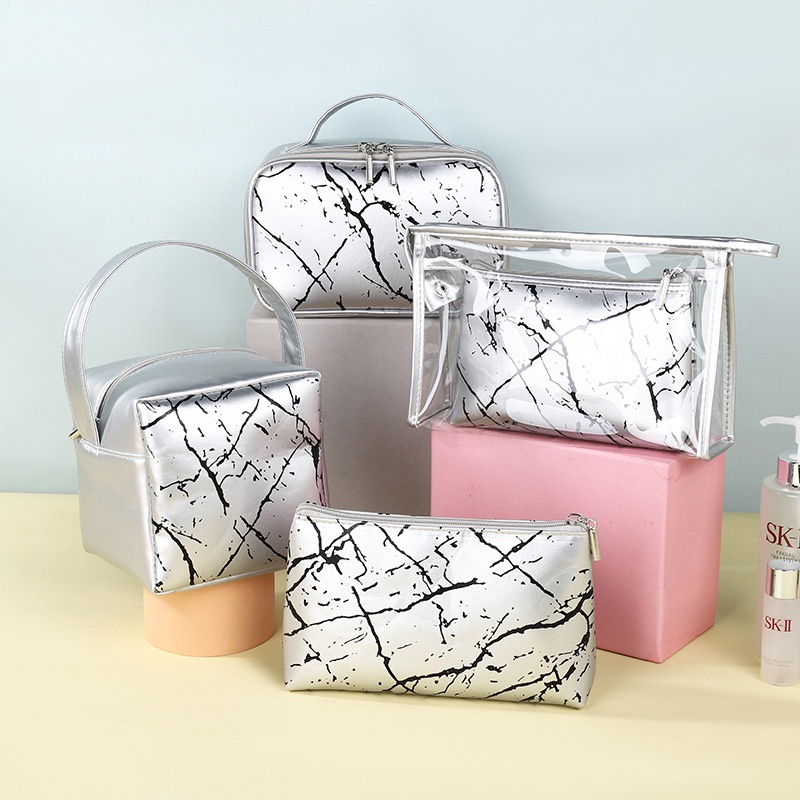 Hộp Đựng Mỹ Phẩm Mực In Màu Bạc Di Động Tiện Dụng Mang Theo Du Lịch