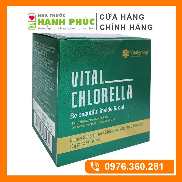 Tảo lục Vital Chlorella ☘ FREE SHIP ☘ Hàng chính hãng công ty (Hộp 30 gói)