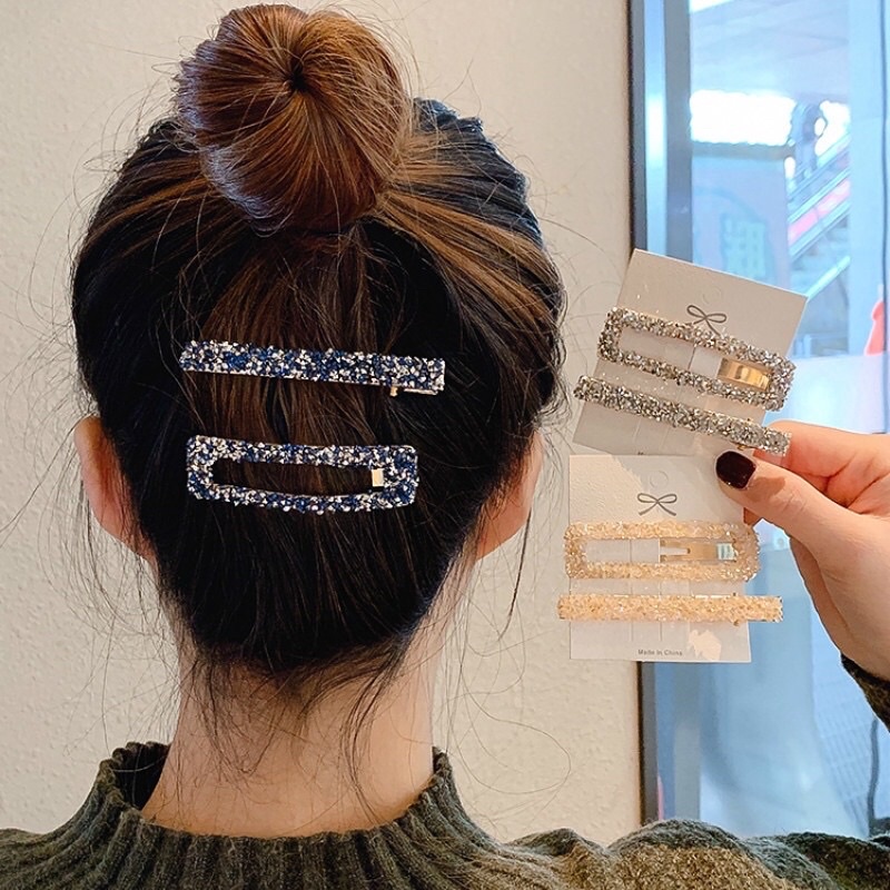 Set 2 kẹp mái đính đá