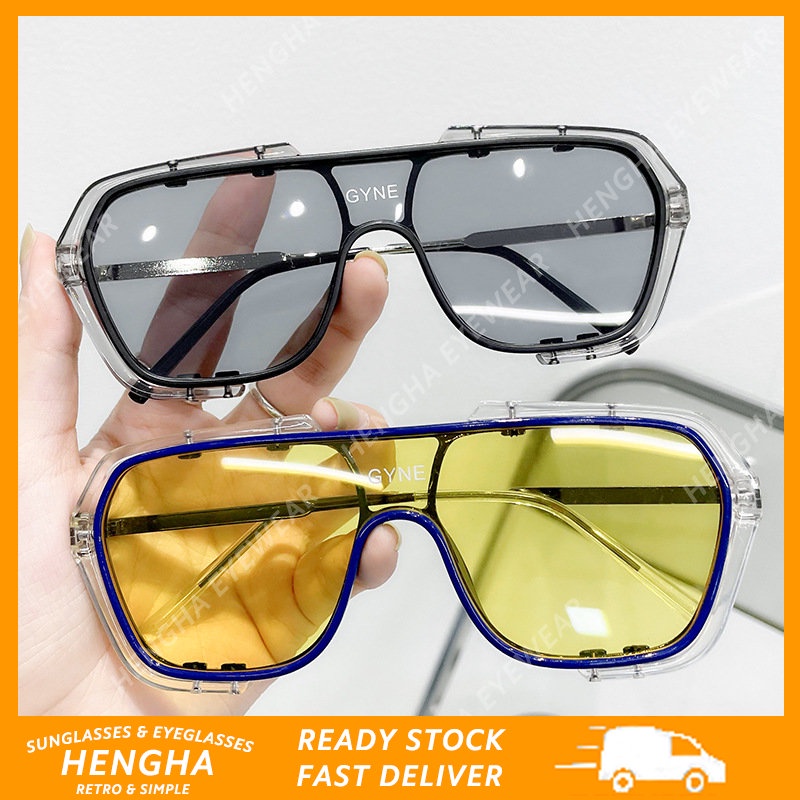 (HENGHA) Kính Mát Thời Trang Phương Tây Oversized Chống Nắng Lái Xe