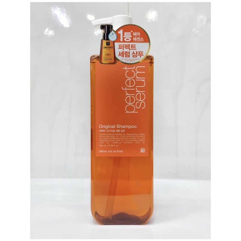 [Mẫu Mới 2022] Dầu Gội Và Xả Mise En Scene Perfect Serum Shampoo And Conditioner 680ml/chai