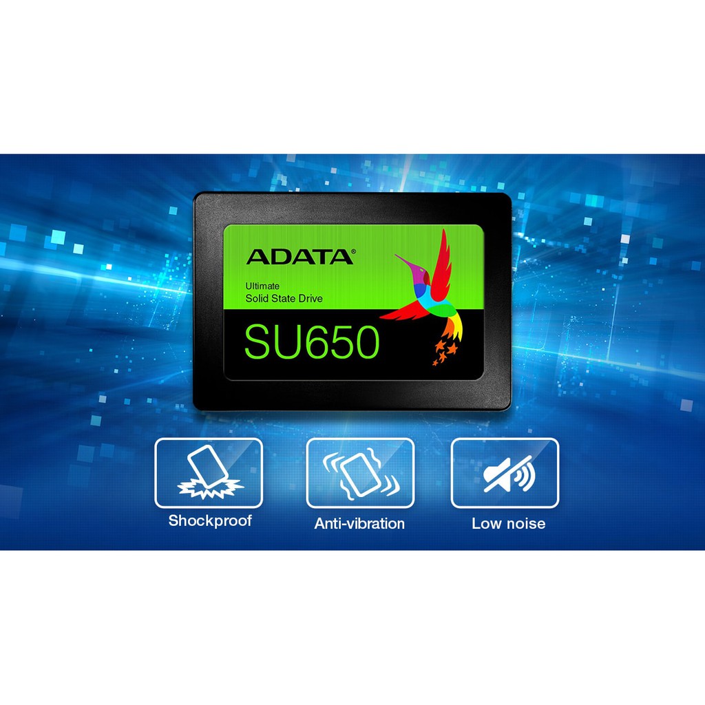 Ổ Cứng SSD Adata SU650 - 240GB SATA3  | Đọc: 520MB/s, Ghi: 450MB/s ( Mới, Chính Hãng, Bảo Hành 36 Tháng )