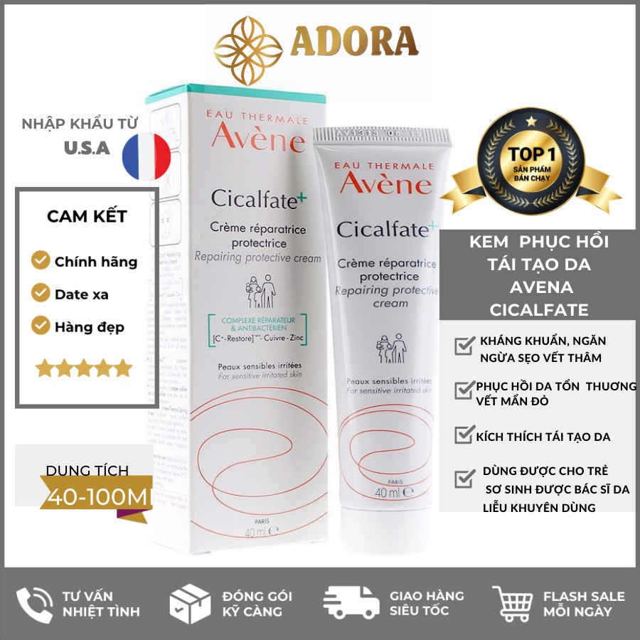 Kem tái tạo hồi phục da Avene Cicalfate Repair Cream