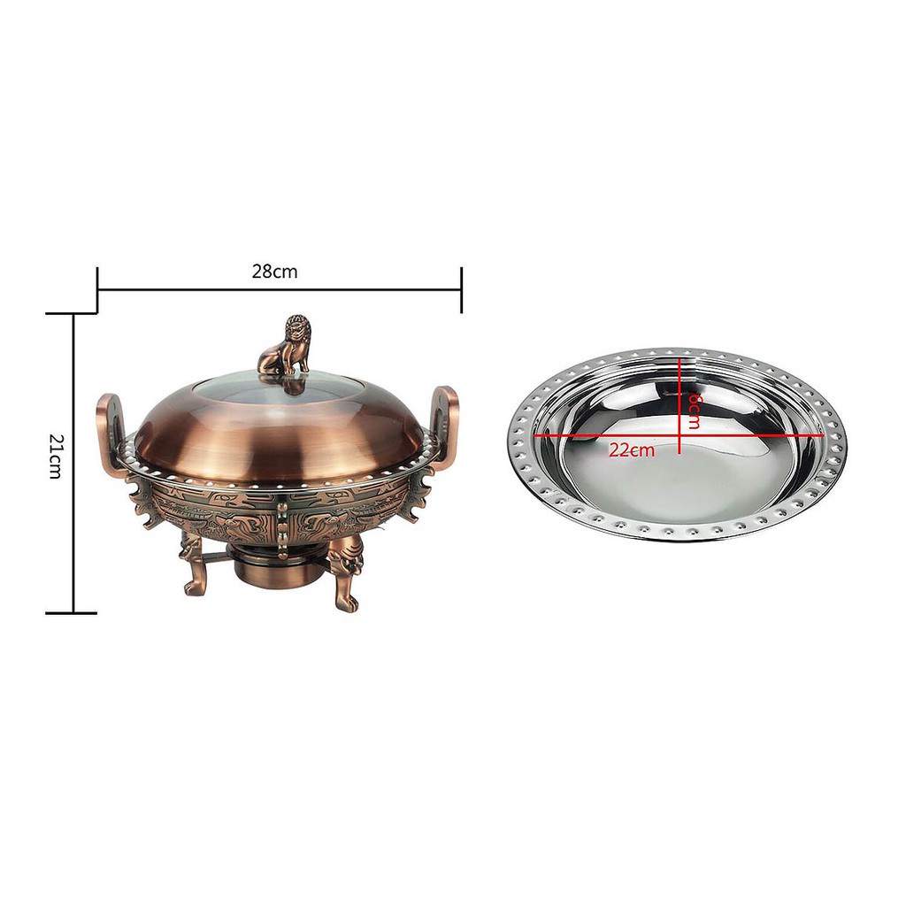 Bộ nồi lẩu inox cổ điển dùng cồn Zetai ZZD088