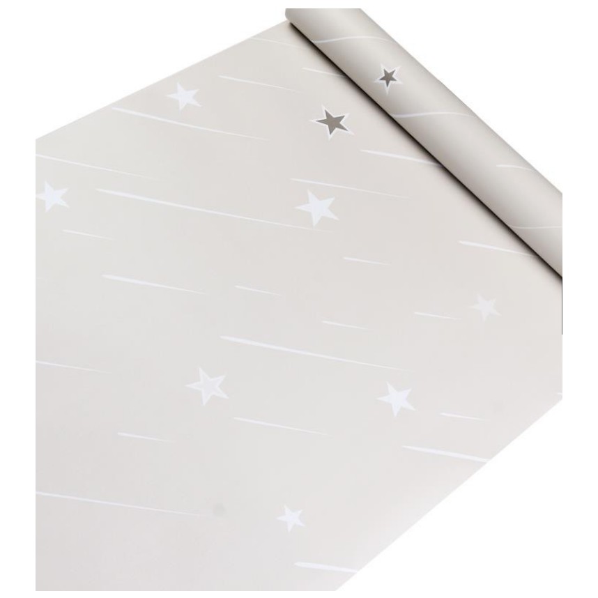 Cuộn 10m giấy dán tường sao băng xám khổ rộng 45cm