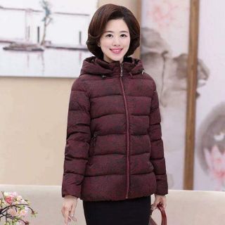 Áo Khoác Phao Mùa Đông Họa Tiết Hoa Chìm, Hàng Cao Cấp Cực Ấm Làm Quà Tặng Cho Mẹ,Cho Bà