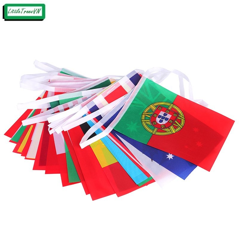 Dây cờ dài 10m gồm 31 đến 32 lá cờ các nước