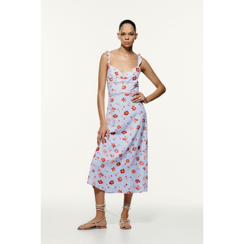 Đầm Zara 2 dây hoa tím DH34HDG42N8 Hot