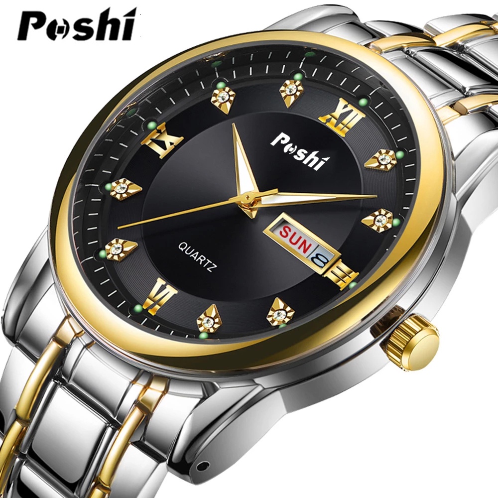 Đồng Hồ Đeo Tay POSHI Chống Thấm Nước 30M Phong Cách Doanh Nhân Cho Nam