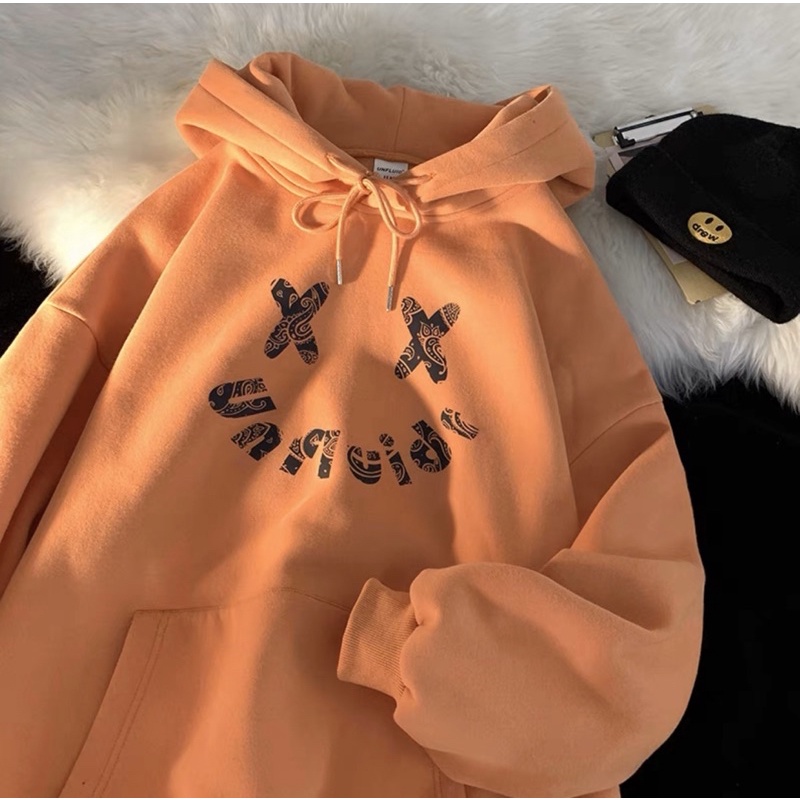 Áo Hoodie Nỉ Bông Tay Dài Túi Bụng Chữ Unisex