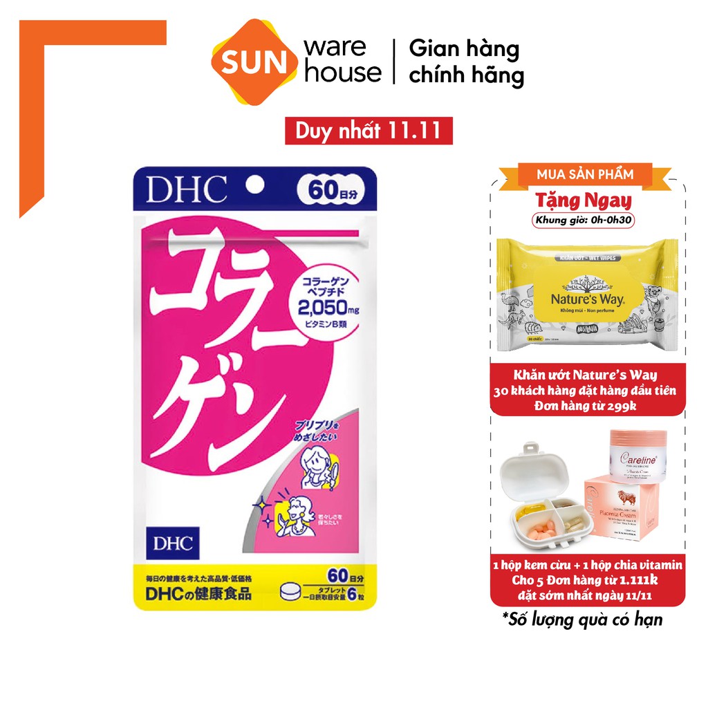 [Mã INCU50 giảm 50K đơn 250K] Viên Uống Đẹp Da DHC Collagen Bổ Sung Collagen Giúp Da Mịn Màng, Tràn Sức Sống 180 Viên