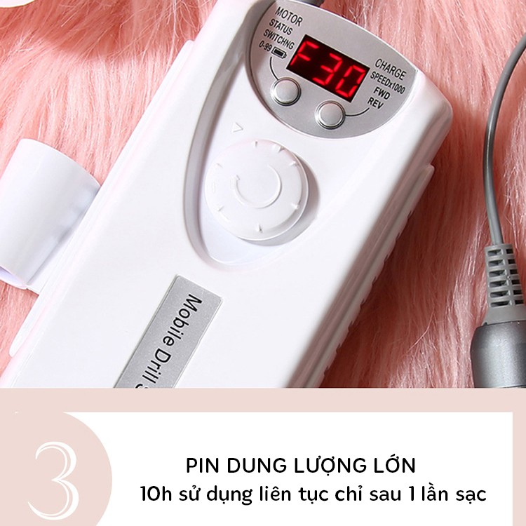 Máy Mài Móng Cao Cấp STE-101 Có Tích Điện, Mài Siêu Êm Cho Tiệm Nail, Spa