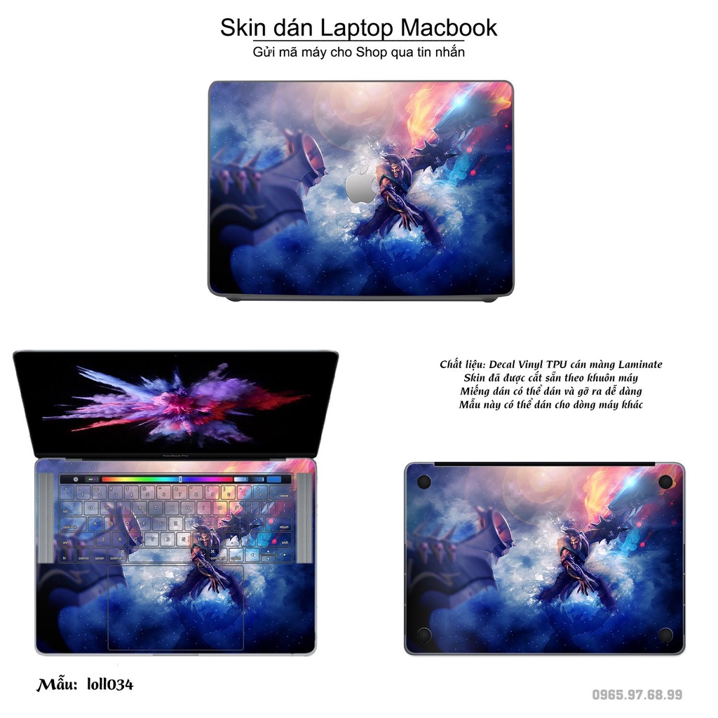 Skin dán Macbook mẫu Liên Minh Huyền Thoại (đã cắt sẵn, inbox mã máy cho shop)