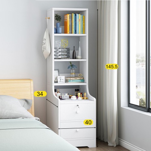 Tủ đầu giường kèm giá sách - Táp đầu giường có ngăn kéo khóa | BigBuy360 - bigbuy360.vn