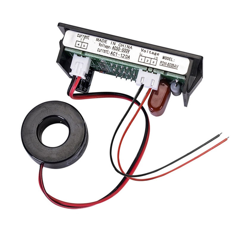 Vôn Kế Kỹ Thuật Số Mini AC50-500V Màn Hình LED Hiển Thị