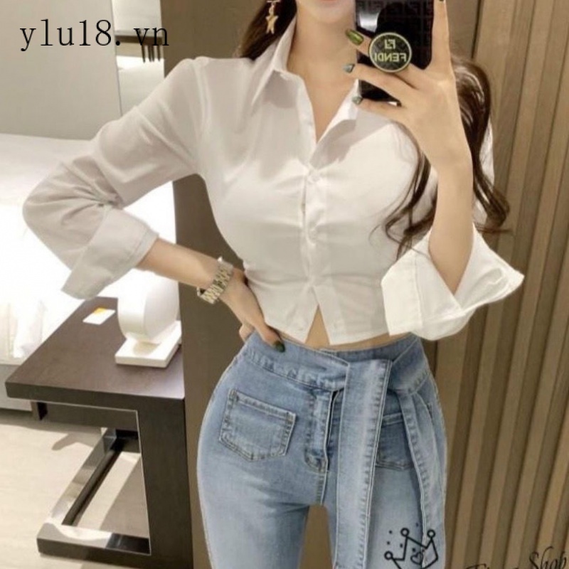Hàng Có Sẵn Áo Sơ Mi Trắng Đồng Phục JK Ôm Eo Phong Cách Mới Mùa Xuân Hè Sang Trọng
