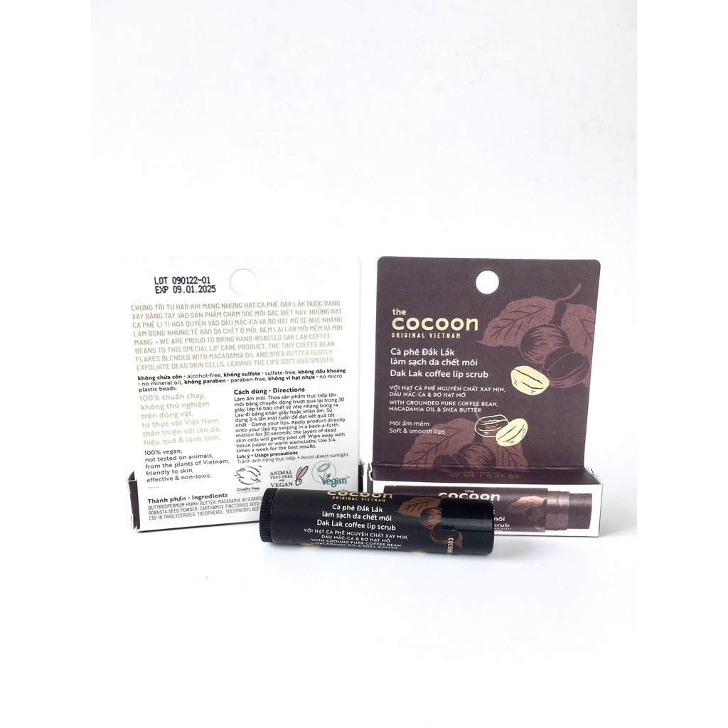 Tẩy Tế Bào Chết Môi Cocoon Từ Cà Phê Đắk-Lắk Dak Lak Coffee Lip Scrub 5g