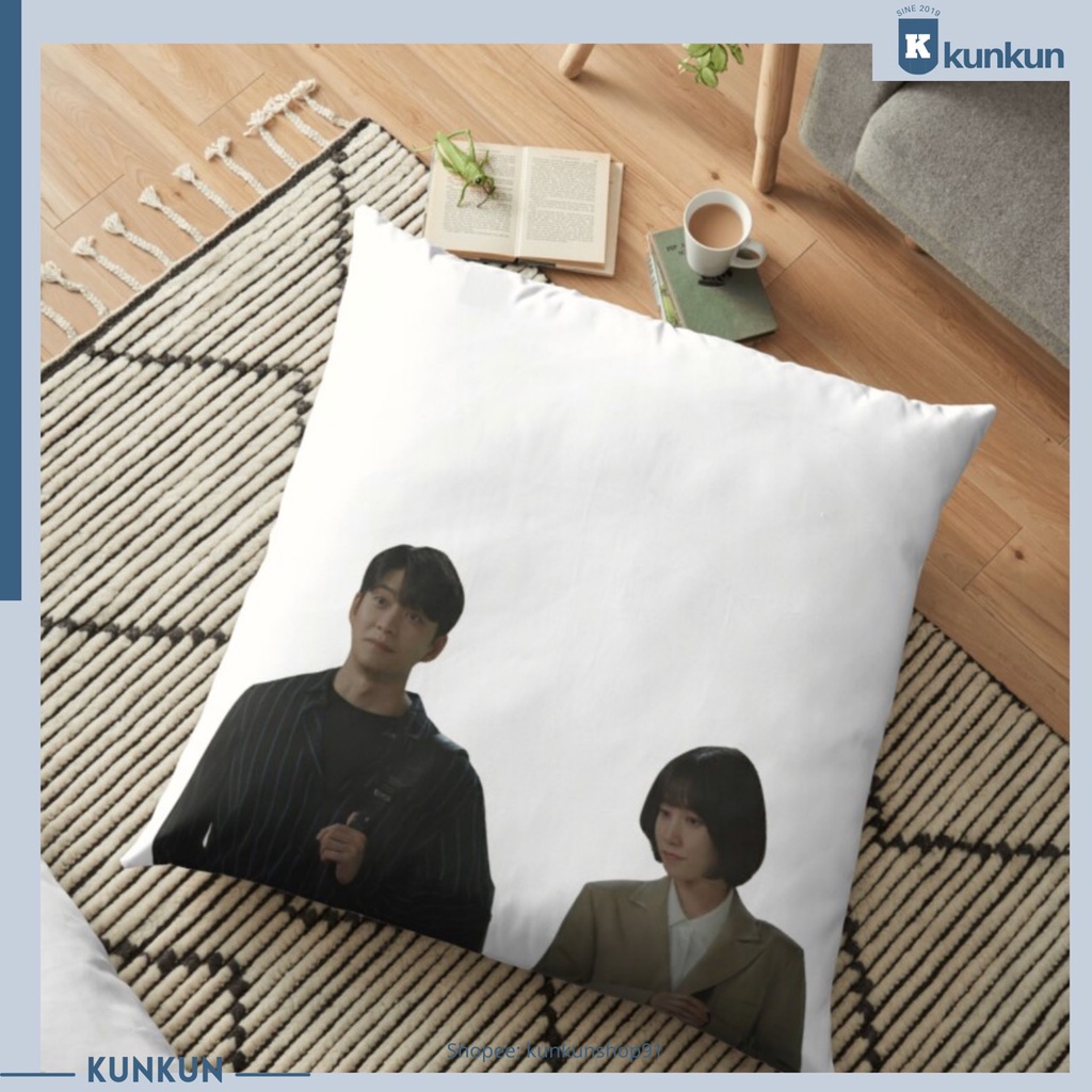 Gối Vuông In Hình Phim Nữ Luật Sư Kỳ Lạ Woo Young Woo, Park Eun Bin, Kang Tae Oh Gối K Drama