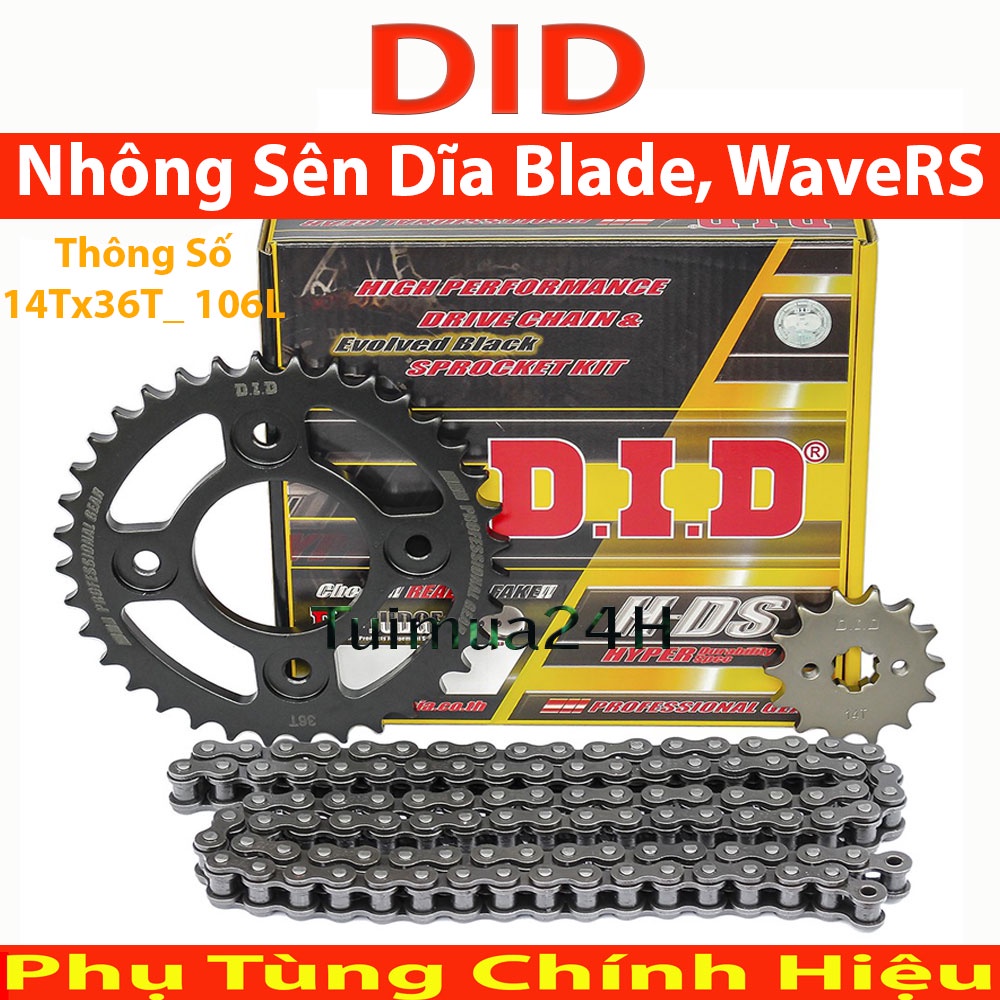 Nhông sên dĩa DID xe Wave Blade , Wave RS, Future Neo