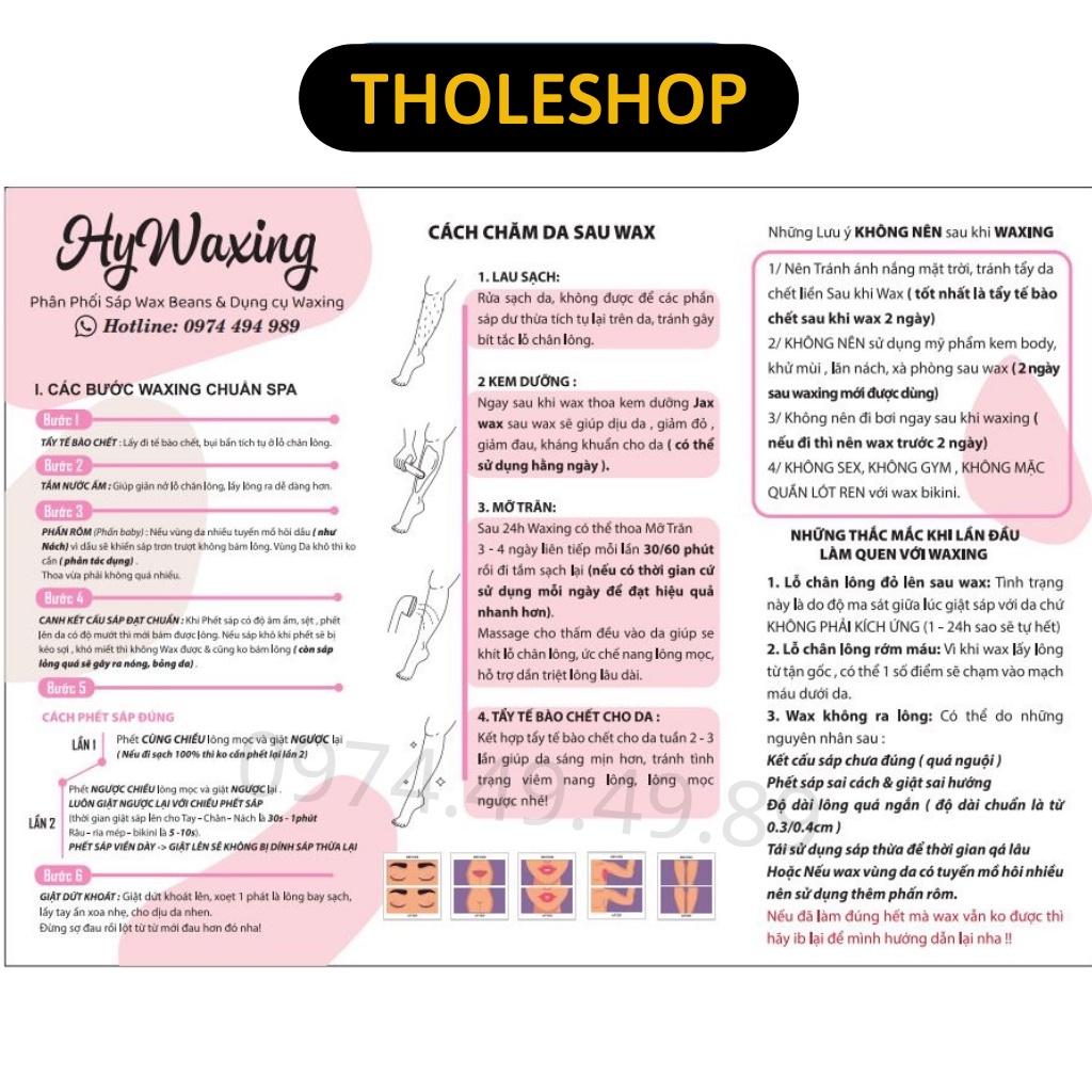 {Tặng Que Silicone} Sáp Wax Lông Trong Suốt Cao Cấp Siêu Bám Lông Thơm Mùi Hoa Nhài 1010