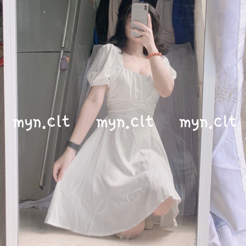 [CÓ SẴN] ĐẦM PHI TRẮNG CỘT EO HỞ LƯNG / KÈM VIDEO ẢNH THẬT SHOP TỰ CHỤP