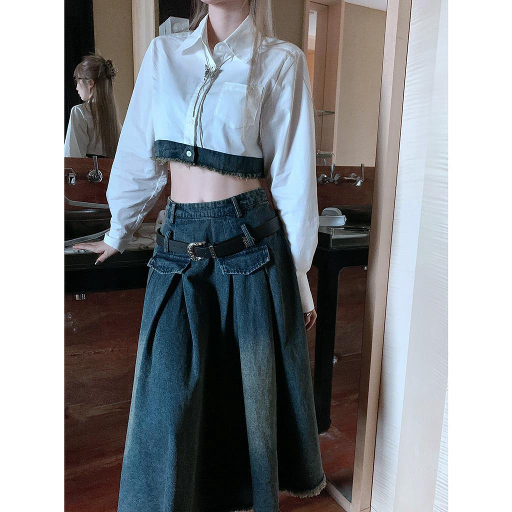 「 WELOVE1 」Chân váy jean Lưng Cao Dáng Ôm Thời Trang Mùa Hè Dành Cho Bạn Nữ