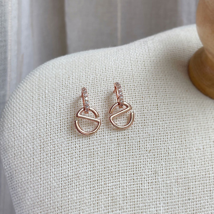 XiaoboACC Bông Tai Chốt Bạc 925 Đính Đá Zircon Phong Cách Phim Hàn Quốc &quot;Nevertheless&quot;