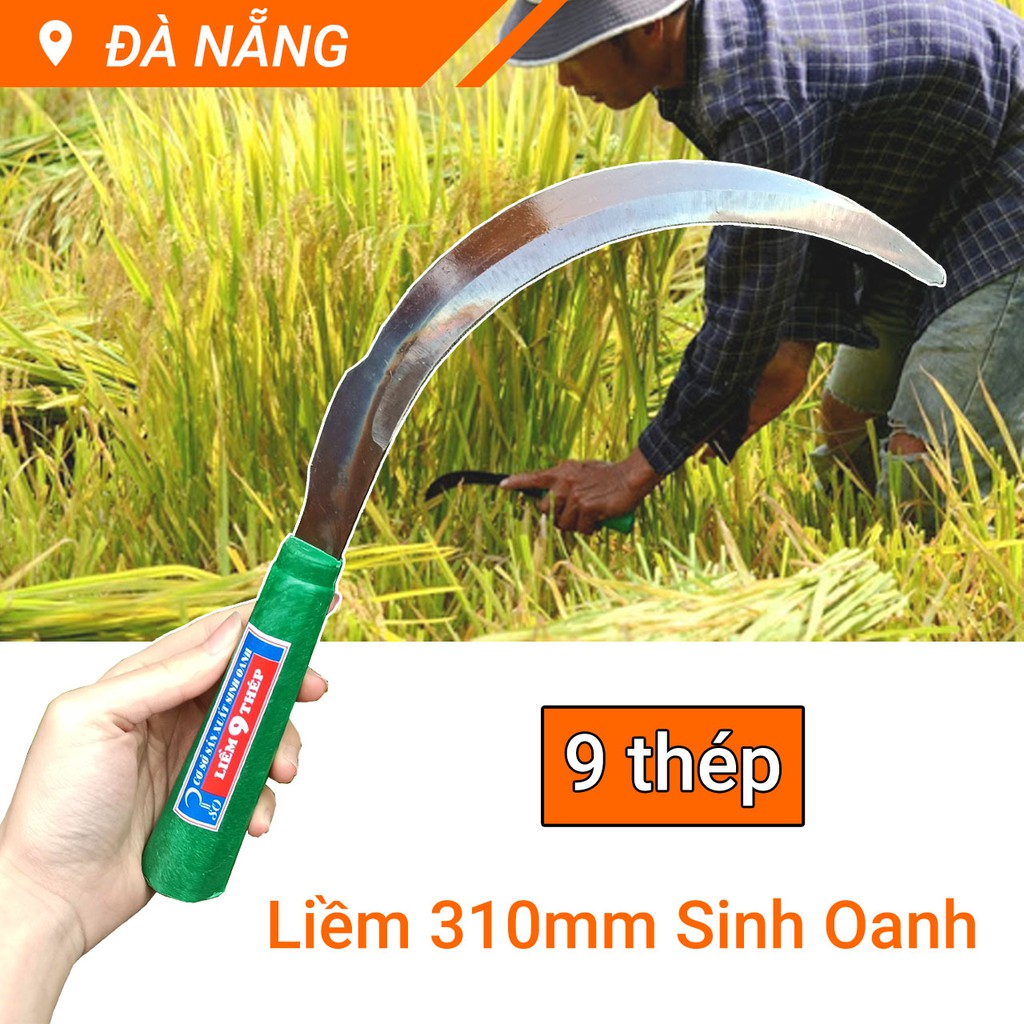 Liềm 9 thép 310mm cán nhựa cắt lúa cắt cỏ