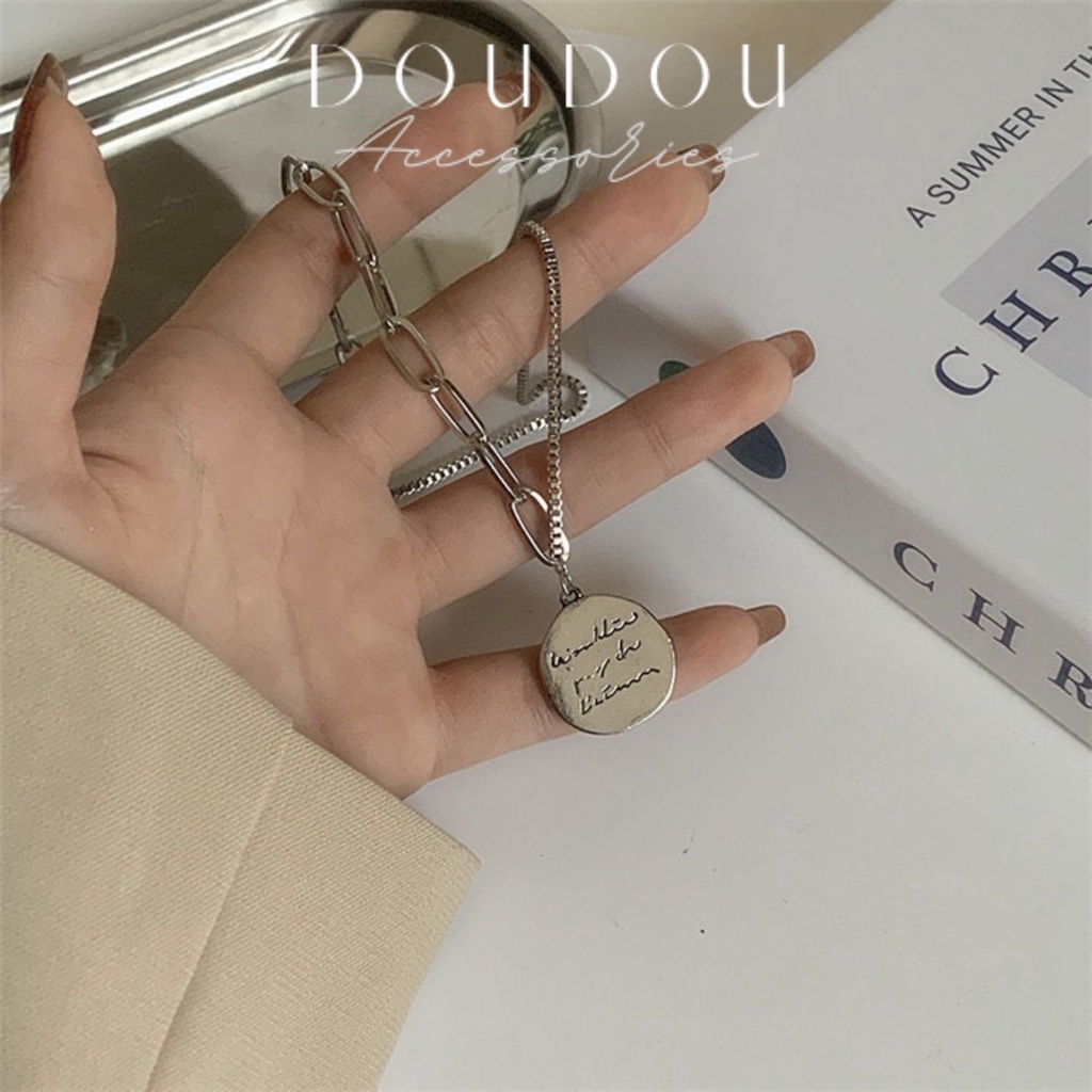 Dây chuyền nữ đẹp Doudou Dây chuyền nữ không gỉ chất liệu hợp kim phong cách Âu Mỹ retro cổ điển thời trang XL005