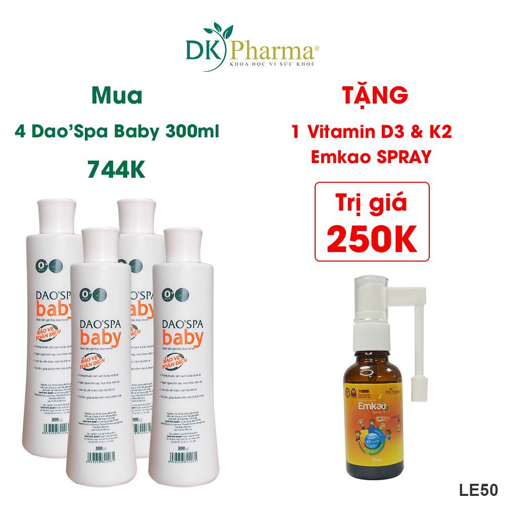 Nước tắm bé thảo dược người Dao Đỏ DK Pharma Dao'Spa Baby 300ml