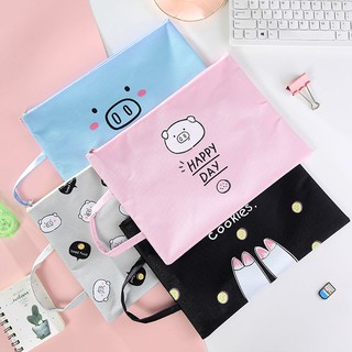 Túi vải canvas đựng tài liệu size A4 họa tiết hoạt hình xinh xắn