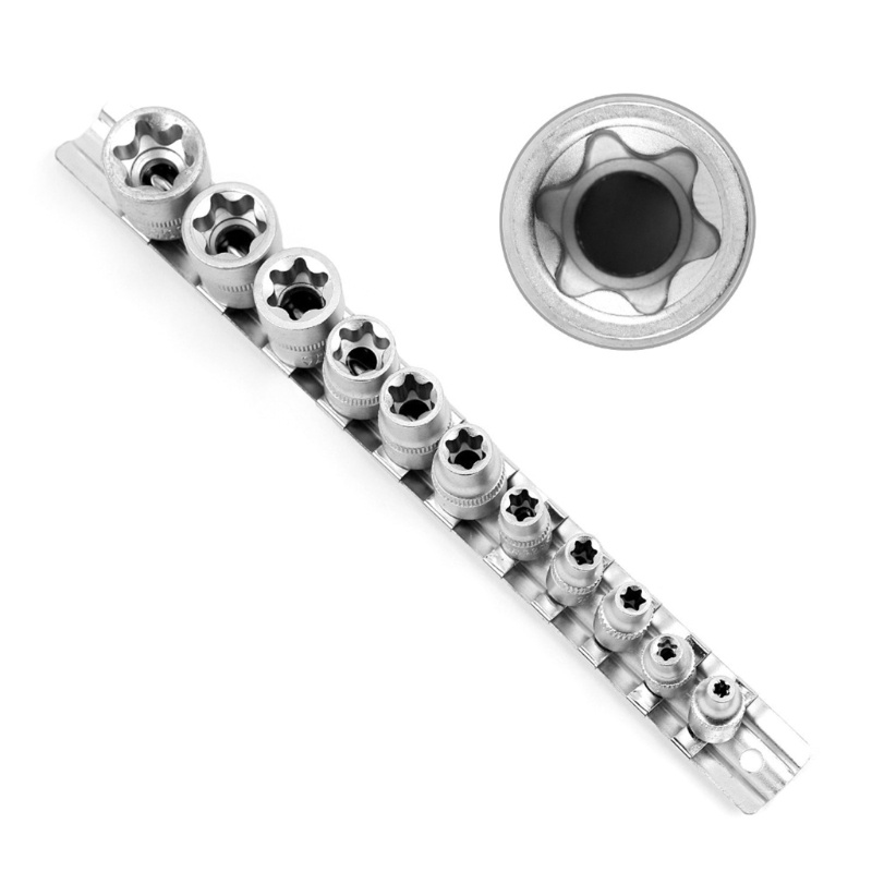 Bộ Ổ Cắm Mô Men Xoắn E4 - E20 E TORX 1 / 4 &quot;3 / 8&quot; Chất Lượng Cao