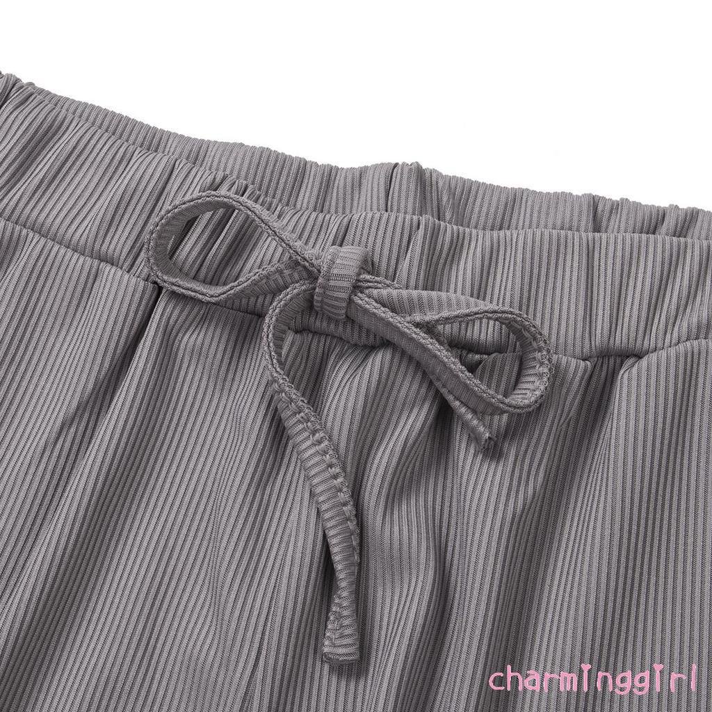 Bộ Đồ Ngủ Ngắn Hai Dây Màu Trơn Gợi Cảm Cho Nữ
