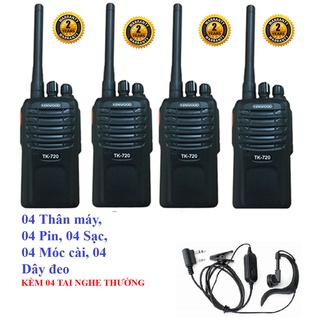 Bộ 4 Bộ đàm cầm tay Kenwood TK720 (Nồi đồng cối đá, bảo hành 24 tháng)