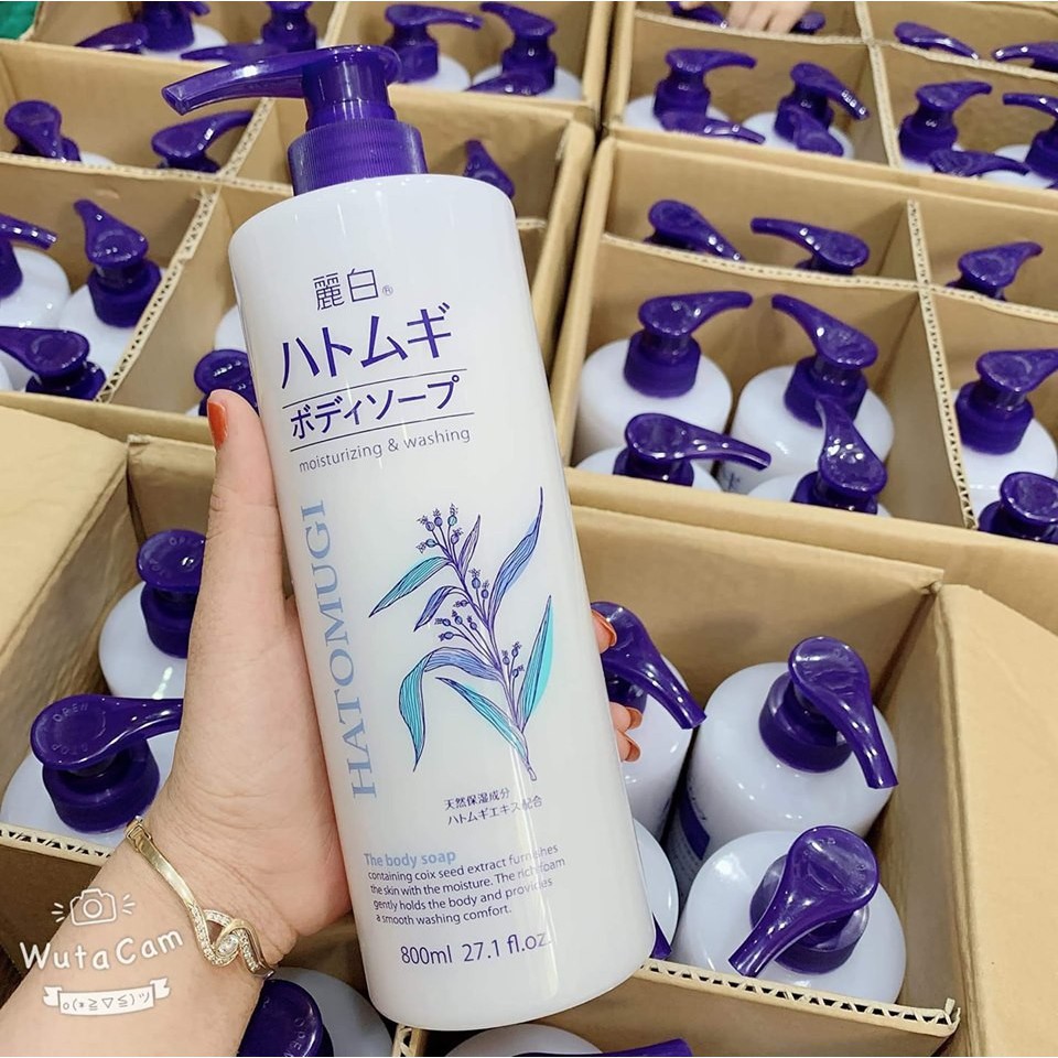 Sữa Tắm Hạt Ý Dĩ HATOMUGI Trắng Da Nội Địa Nhật 800ml