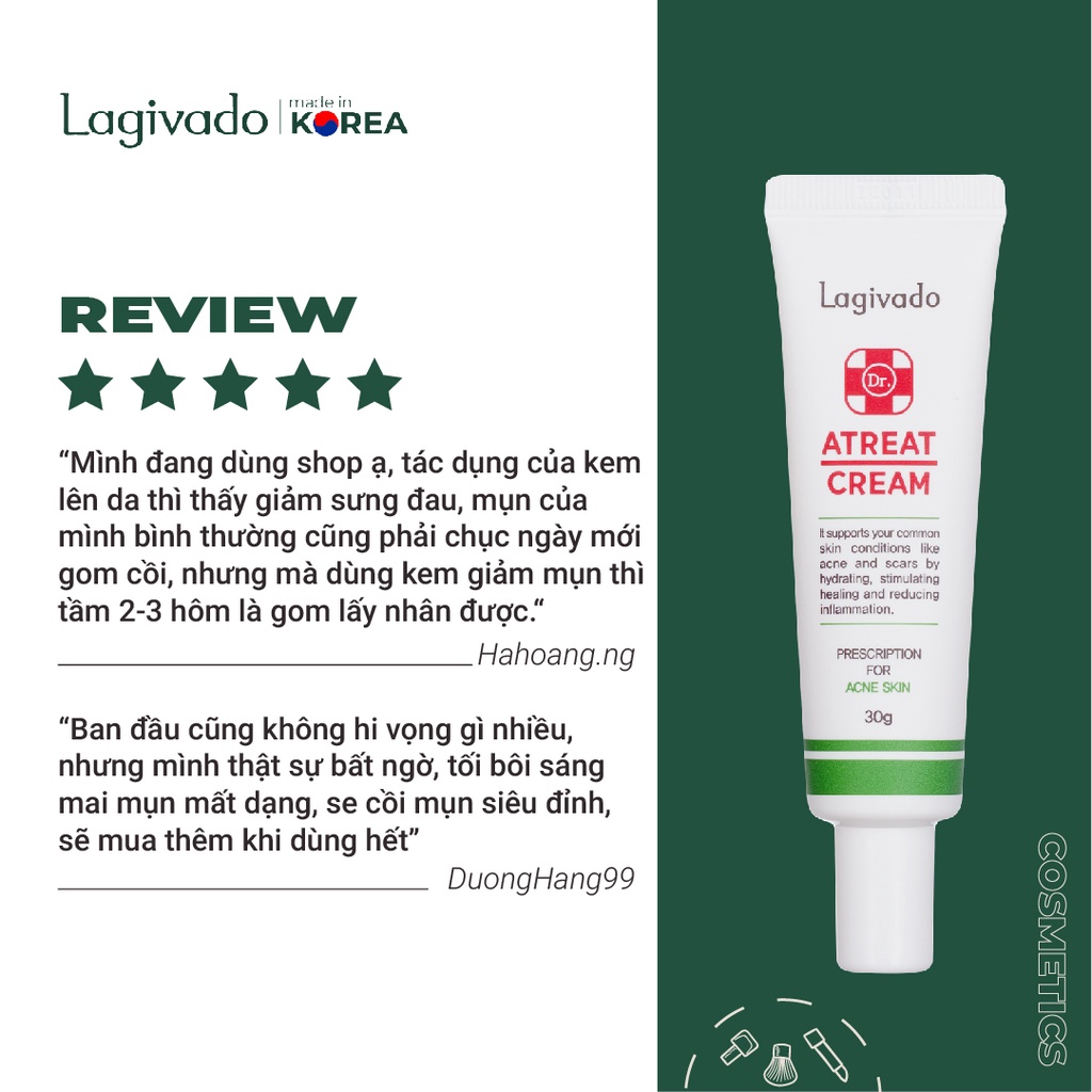 - Kem giảm mụn, ngăn ngừa thâm sẹo Hàn Quốc Lagivado Dr. Atreat Cream 30 ml