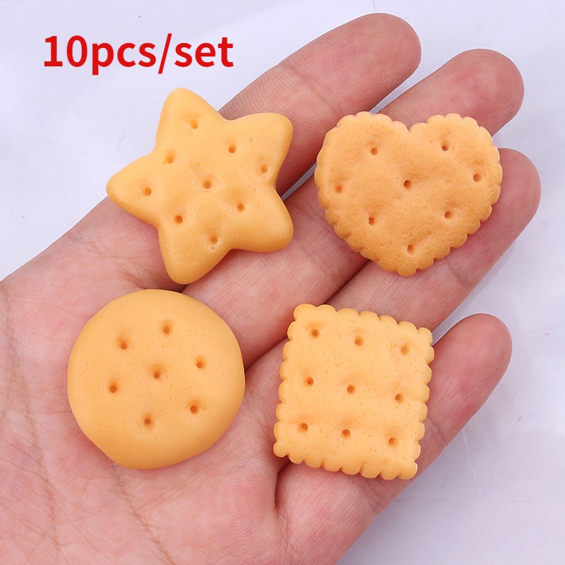 Set 10 Mô Hình Bánh Quy Mini Bằng Nhựa Dùng Trang Trí Giáng Sinh