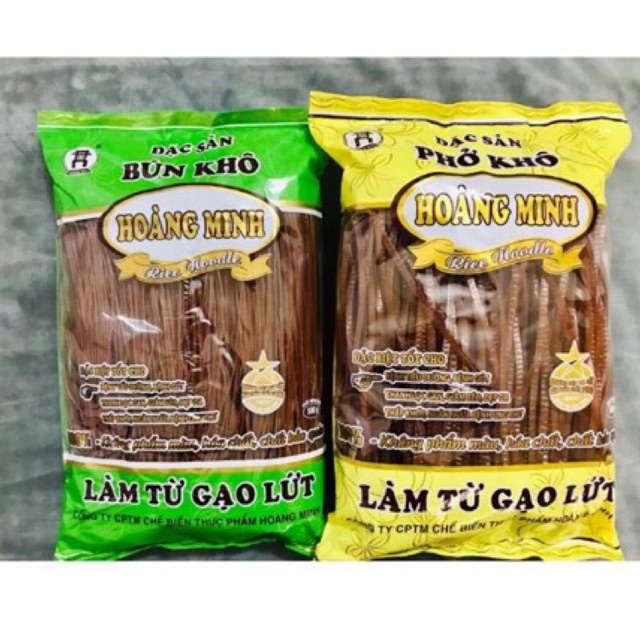 Gói bún phở khô gạo lứt ⚡SIÊU NGON⚡ Bún gạo lứt giảm cân - ăn kiêng, thực dưỡng, ăn chay Hoàng Minh (550gr) | BigBuy360 - bigbuy360.vn