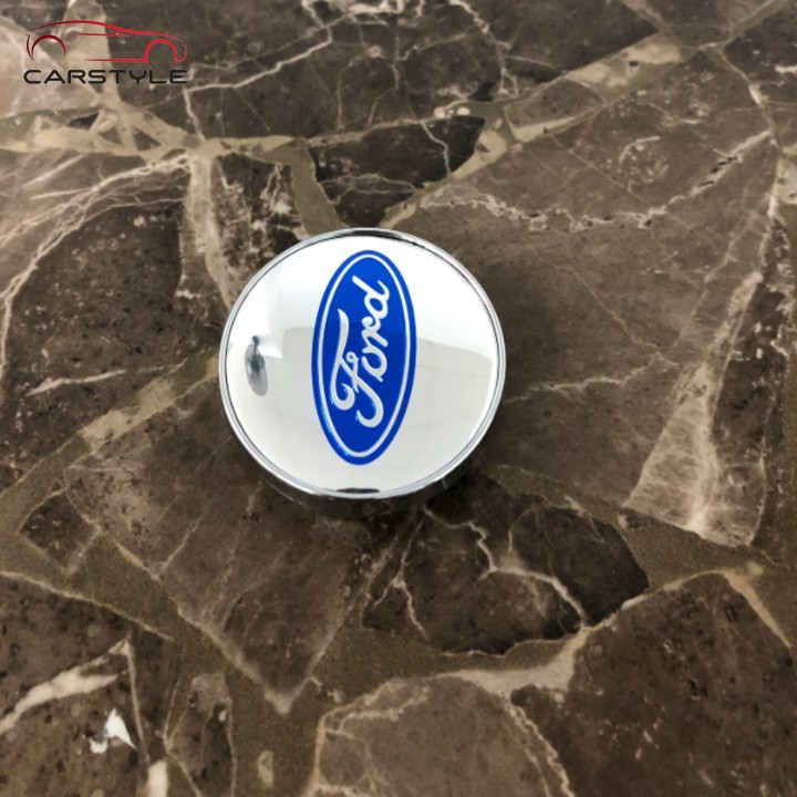 Logo chụp mâm bánh xe ô tô, xe hơi Ford FORD - 60MM: Mầu Bạc và Xanh Tím Than focus MK4 MK3 MK2