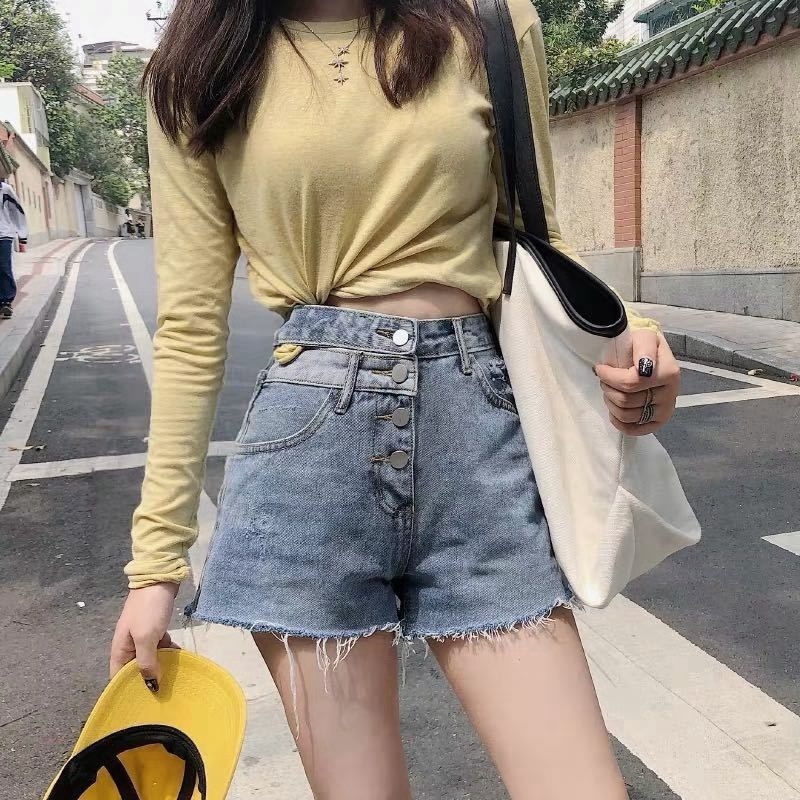 Quần Short Jeans Nữ Lưng Cao Thời Trang Hàn