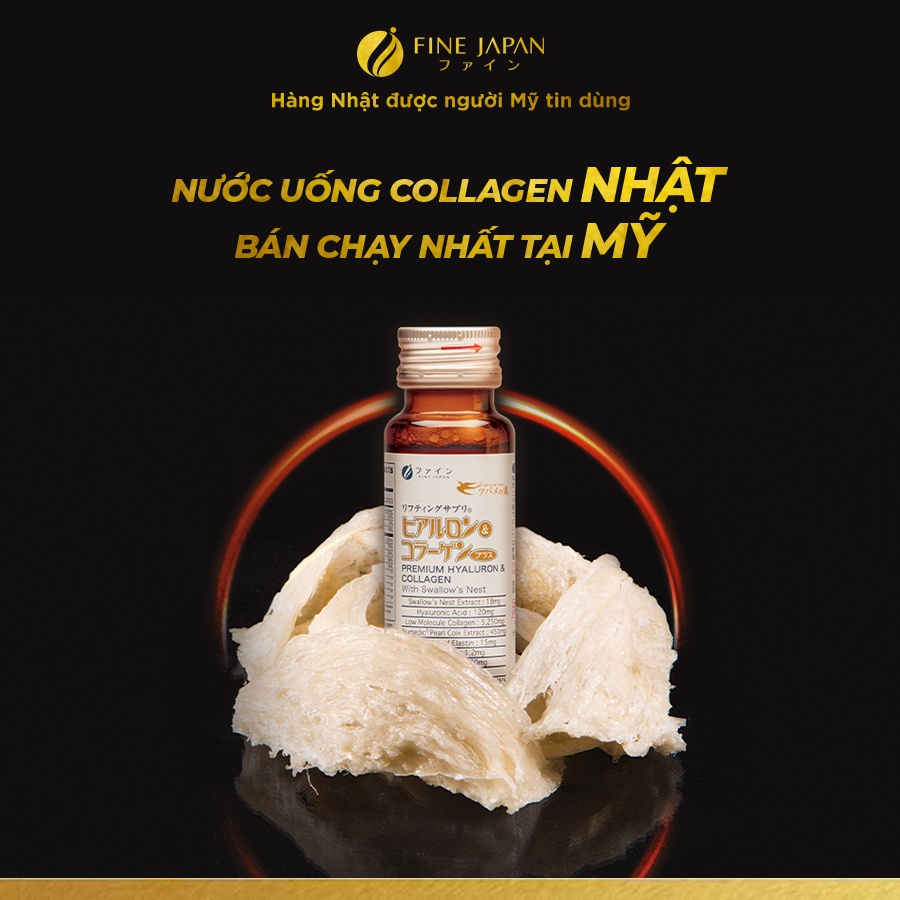 Combo 2 Collagen nước Tổ Yến Sào Nhật Bản Thượng Hạng - Fine Japan Hyaluron Collagen Đẹp Da Dưỡng Ẩm Mờ Thâm Nám