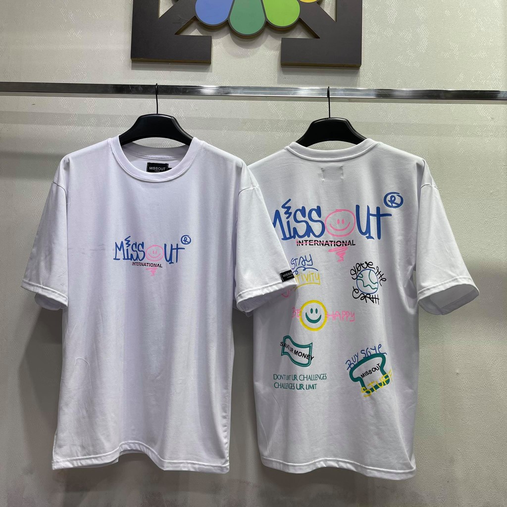 Áo Thun MISSOUT SMILEY tee nam nữ Full Tag tay cổ | BigBuy360 - bigbuy360.vn