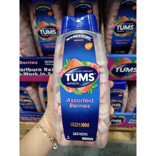 Kẹo ngậm Tums Antacid Mỹ 265 viên giảm đau bao tử