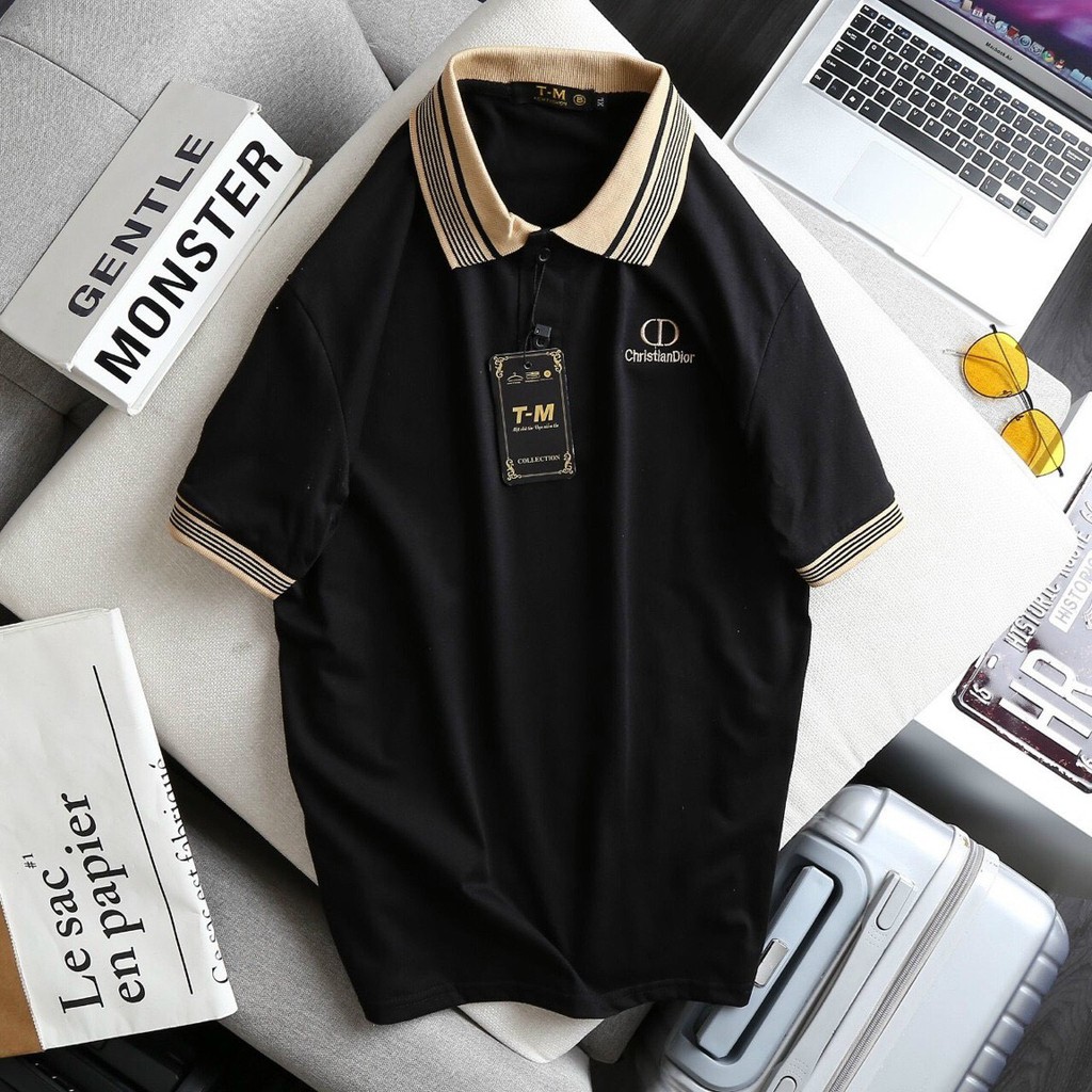 Áo thun nam POLO tay ngắn cổ bẻ họa tiết chữ cao cấp - Chất liệu thun xịn co giãn (hàng chuẩn shop)Lady-Hn Store88 HGF06