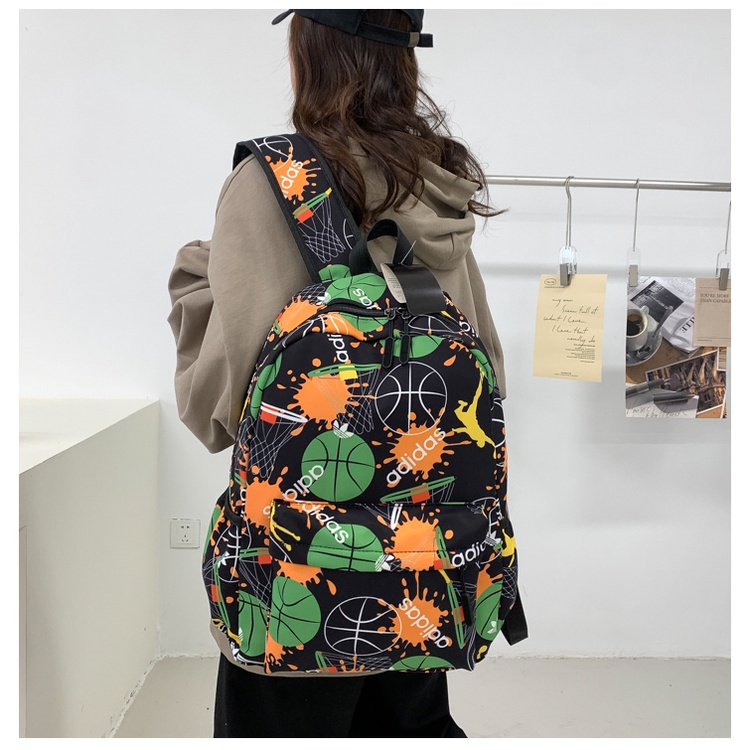 Adidax Ba Lô Đi Học / Tập Thể Thao Họa Tiết graffiti Đơn Giản Phong Cách Hàn Quốc Dành Cho Nam Và Nữ