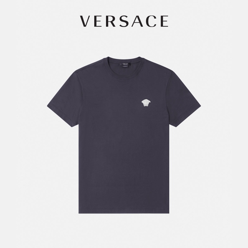 Áo Thun Cotton Ngắn Tay Logo Versace Cá Tính Dành Cho Nam