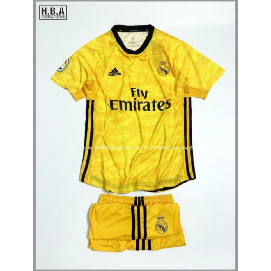 [FREESHIP] Quần Áo Bóng Đá CLB Thủ môn Real madrid 2019/ Áo thủ môn Real madrid màu vàng xịn * ⚽  ་