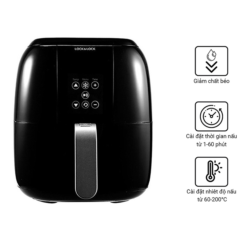 Nồi Chiên Không Dầu Điện Tử Lock&Lock ECF-300B  - Hàng Chính Hãng